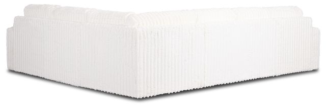 Teddy White Fabric Medium Left Chaise Sectional