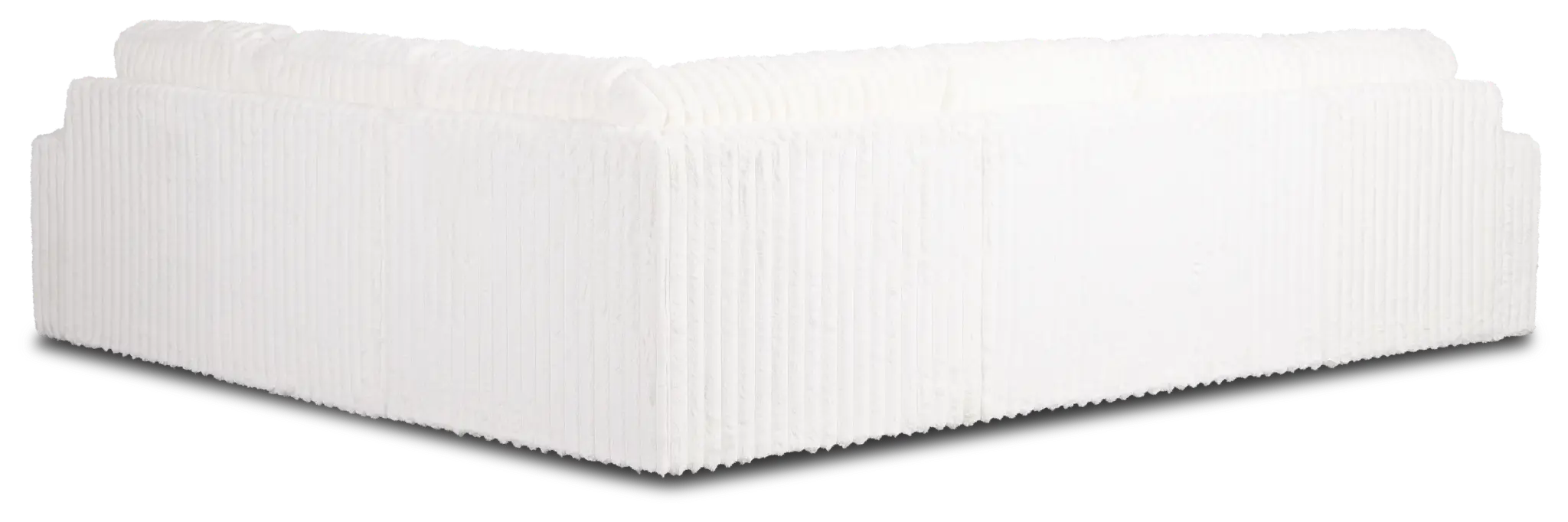 Teddy White Fabric Medium Left Chaise Sectional Teddy White Fabric Medium Left Chaise Sectional