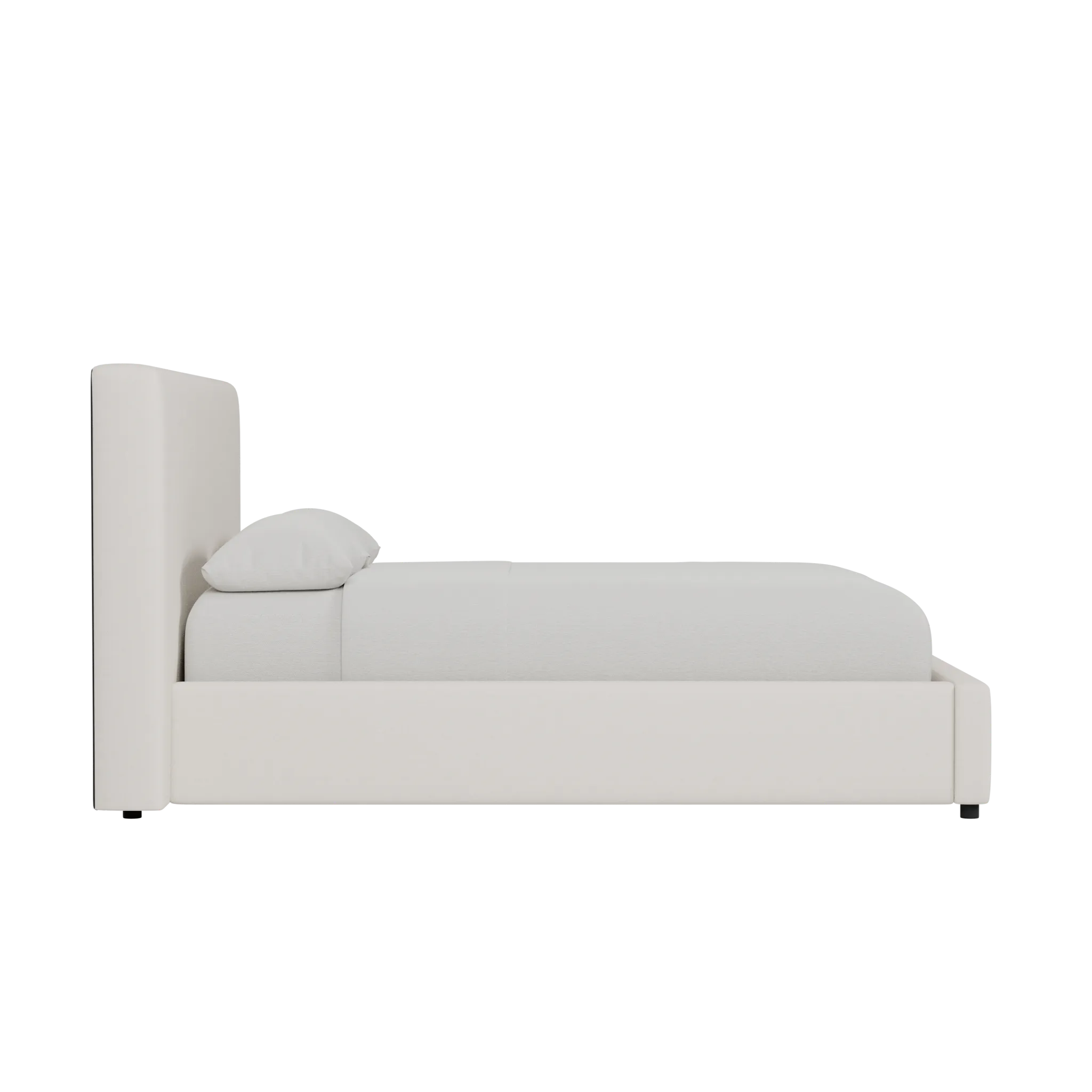 Grayton Merino Light Beige 44" Upholstered Platform Bed