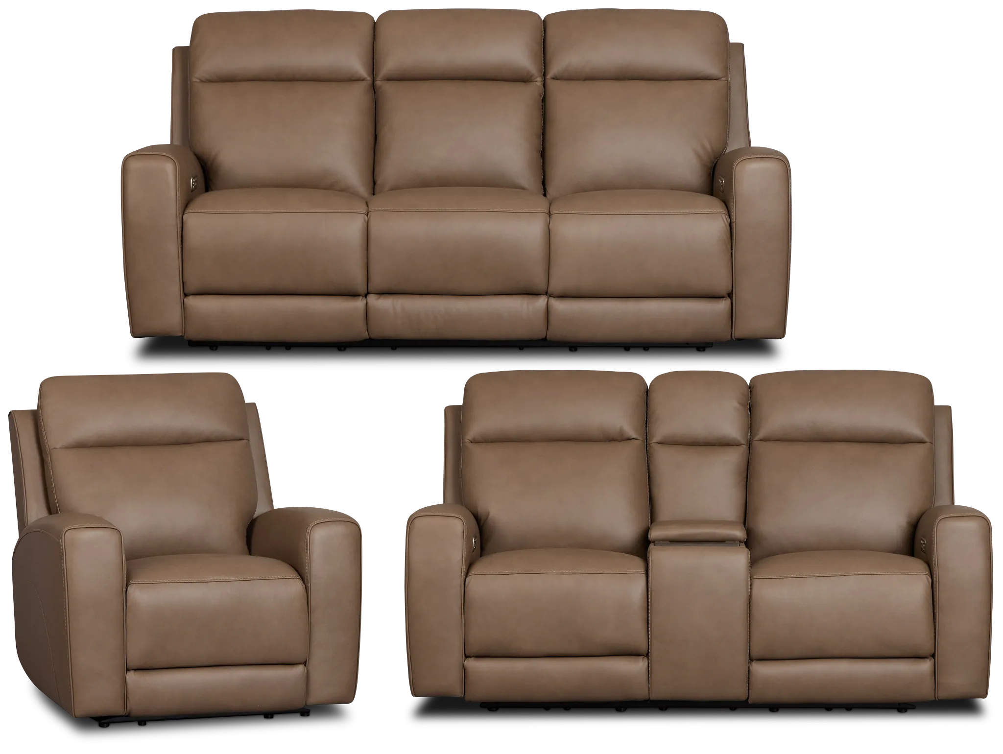 Belmont Dark Brown Lthr/vinyl Power Reclining Living Room
