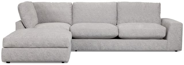 Calista Pewter Fabric Small Left Bumper Sectional