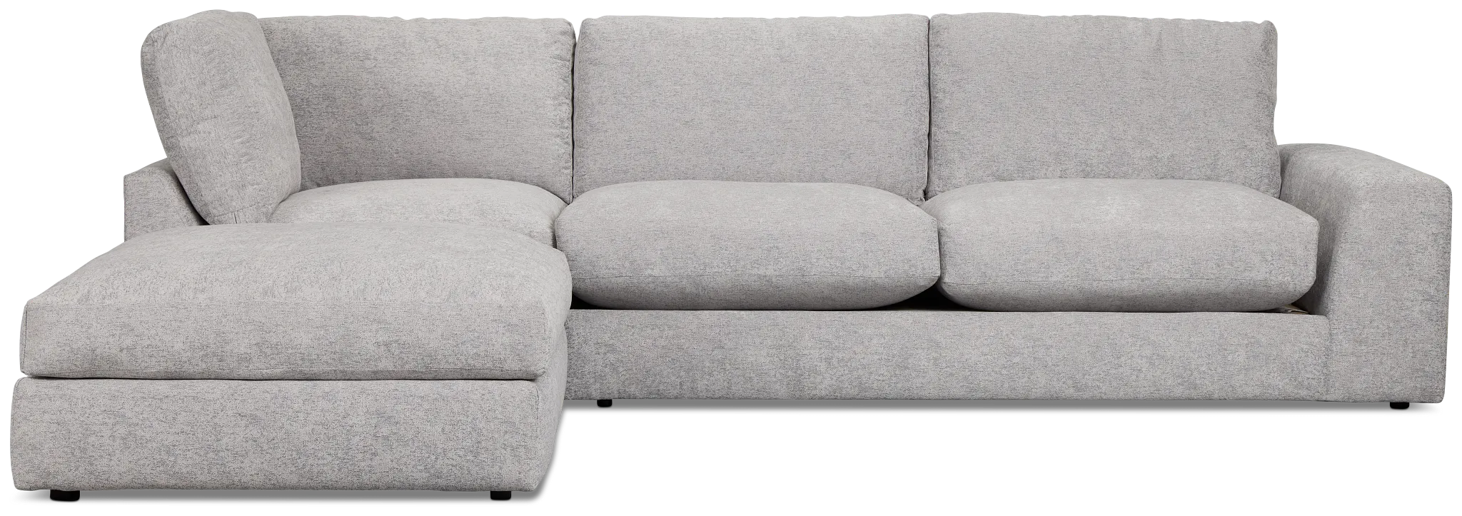 Calista Pewter Fabric Small Left Bumper Sectional