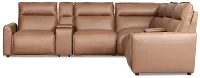 Edison Dark Brown Lthr/vinyl Large Triple Power Reclining Two-arm Sectional