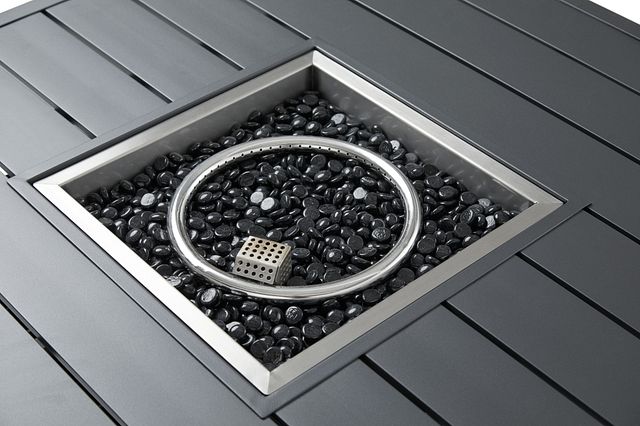 Linear Dark Gray Square Fire Pit