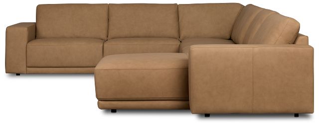 Kellan Light Brown Leather Medium Right Chaise Sectional