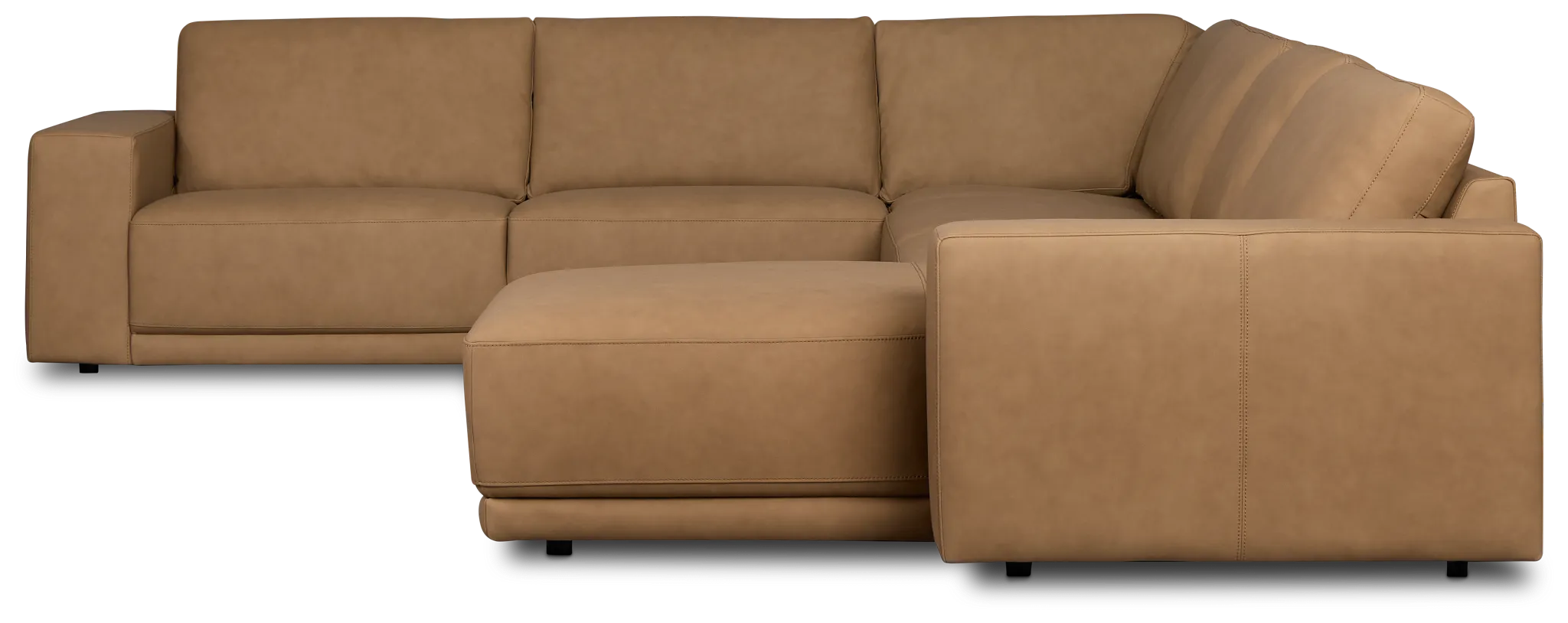 Kellan Light Brown Leather Medium Right Chaise Sectional