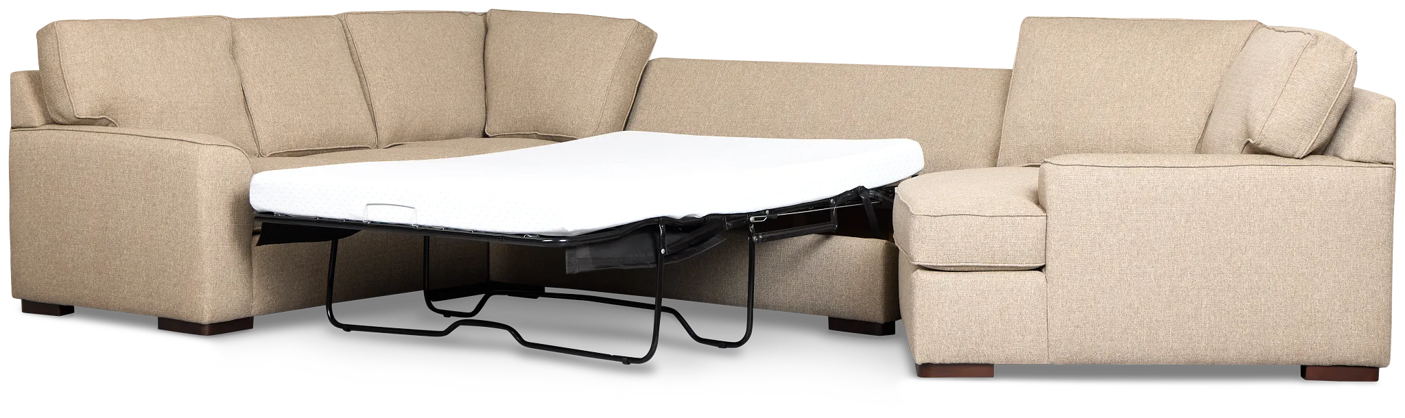 Sinclair Brown Fabric Right Cuddler Memory Foam Sleeper Sectional