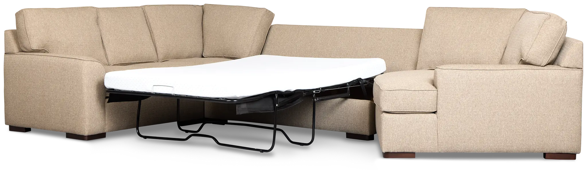 Sinclair Brown Fabric Right Cuddler Memory Foam Sleeper Sectional Sinclair Brown Fabric Right Cuddler Memory Foam Sleeper Sectional