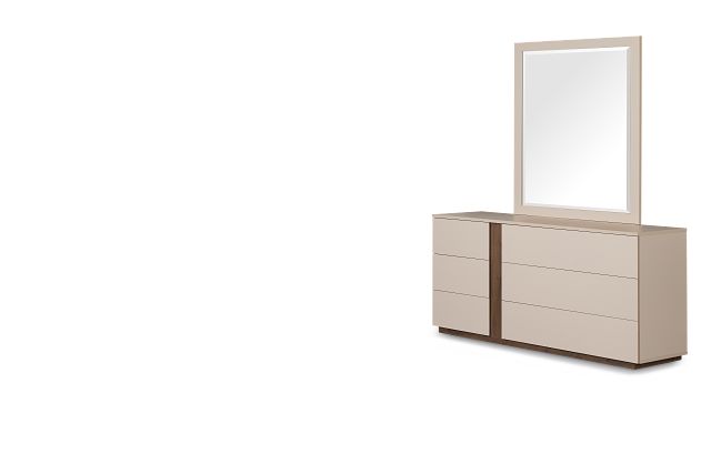 Brasilia Light Beige Dresser & Mirror