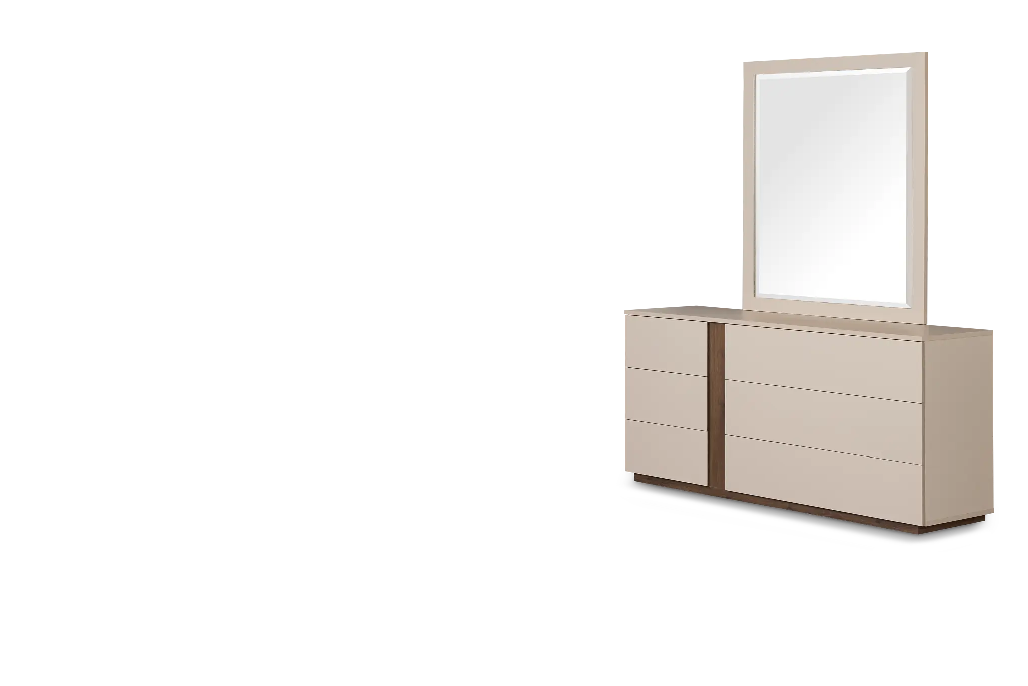 Brasilia Light Beige Dresser & Mirror Brasilia Light Beige Dresser & Mirror