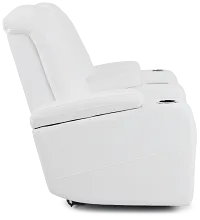 Troy White Micro Power Reclining Console Loveseat
