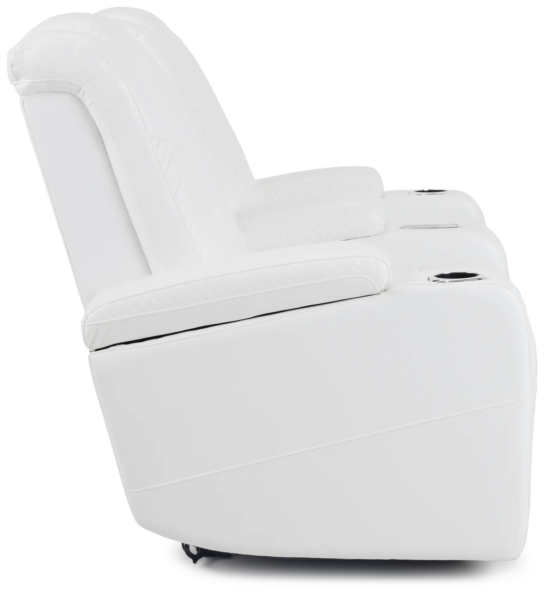 Troy White Micro Power Reclining Console Loveseat Troy White Micro Power Reclining Console Loveseat