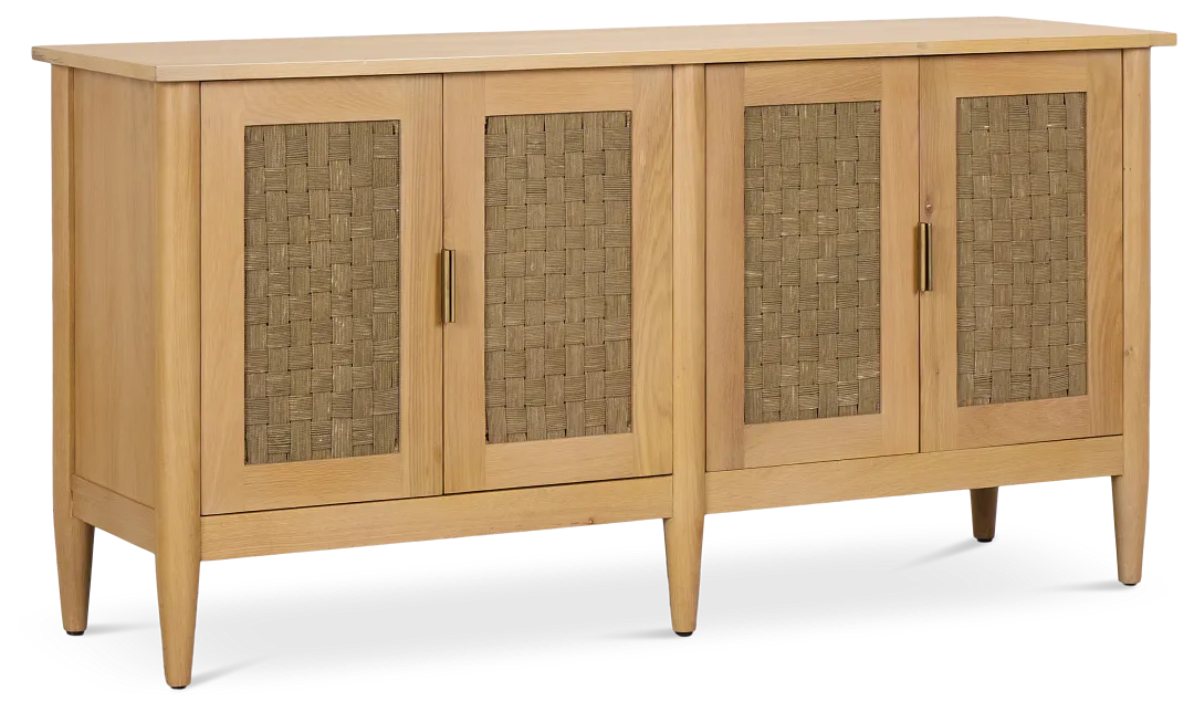 Caras Light Tone Woven Credenza