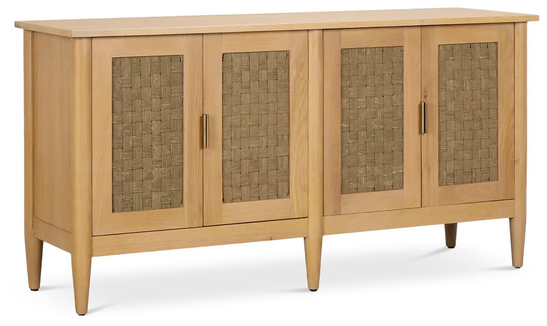 Caras Light Tone Woven Credenza Caras Light Tone Woven Credenza