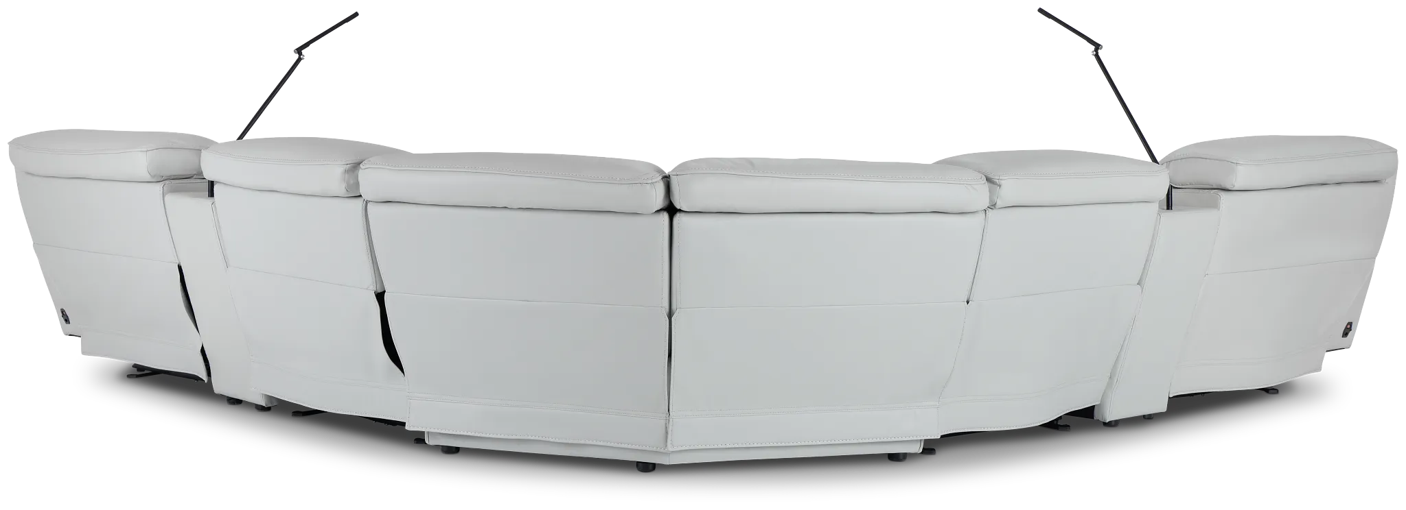 Reign Gray Lthr/vinyl Large Triple Power Reclining Two-arm Sectional