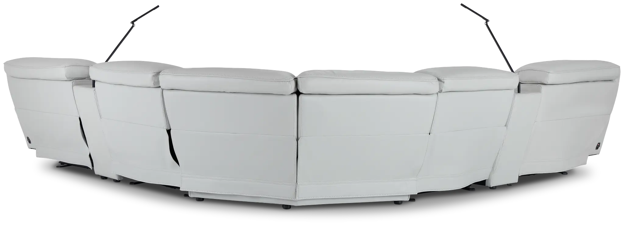 Reign Gray Lthr/vinyl Large Triple Power Reclining Two-arm Sectional Reign Gray Lthr/vinyl Large Triple Power Reclining Two-arm Sectional