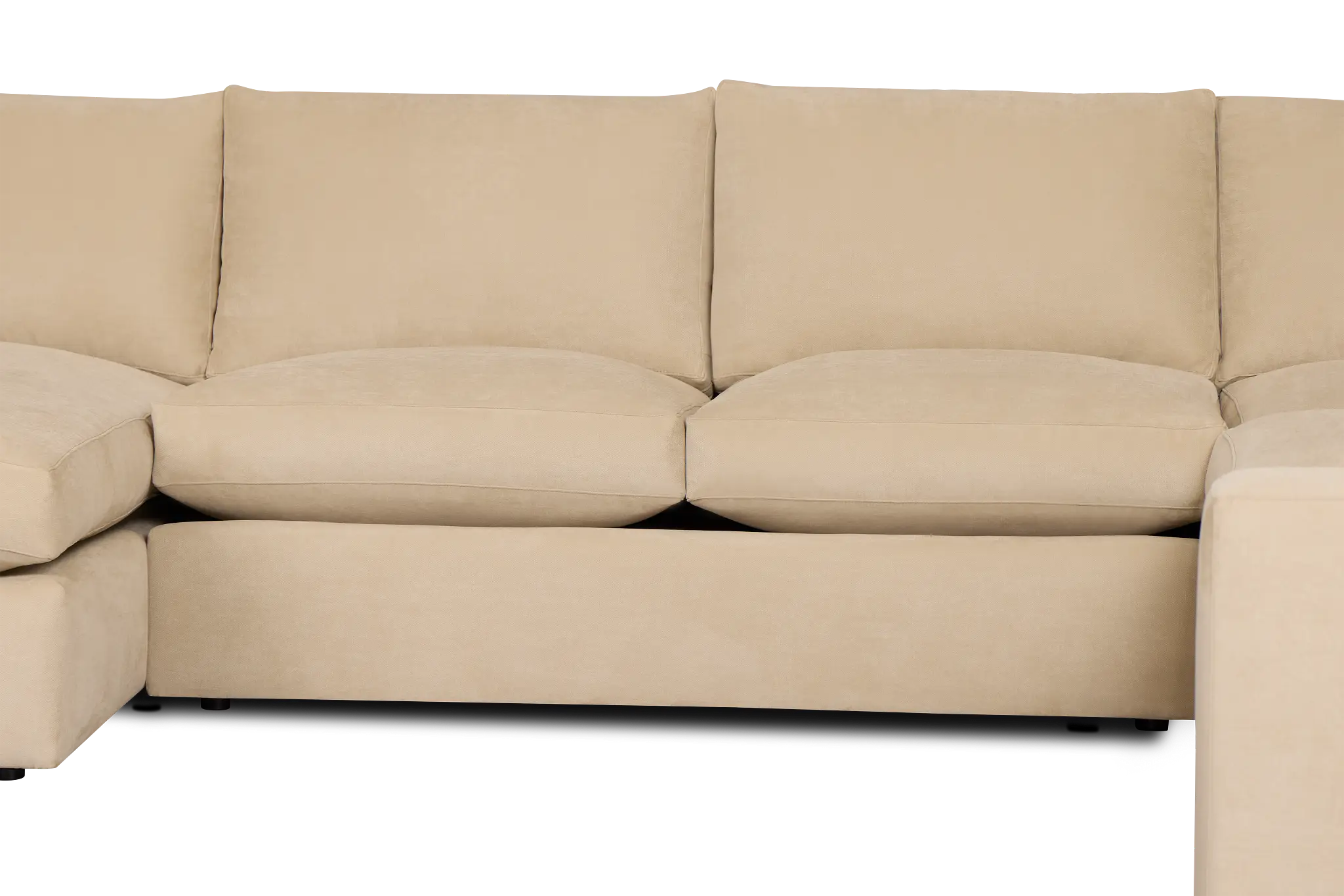Hudson Beige Fabric Medium Left Chaise Sectional Hudson Beige Fabric Medium Left Chaise Sectional