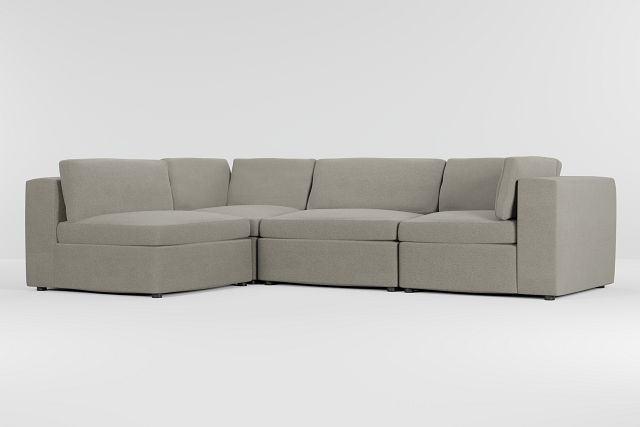 Destin Elite Gray Fabric 4-piece Modular Sectional