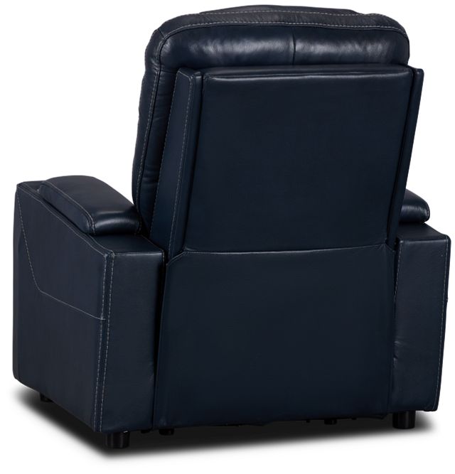 Optimus Dark Blue Lthr/vinyl Power Recliner