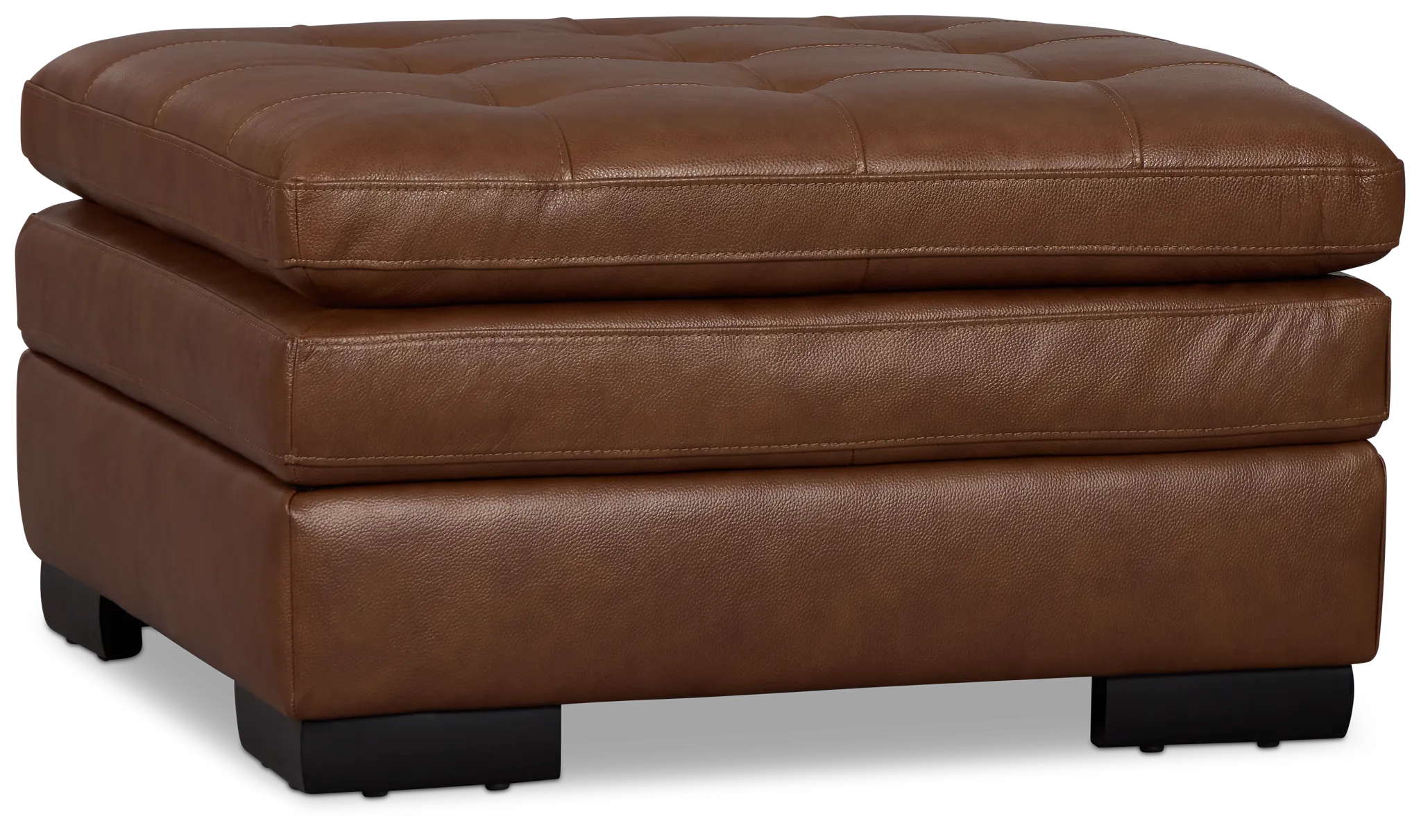 Braden Medium Brown Leather Storage Ottoman