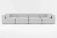 Destin Suave Gray Fabric 8-piece Pit Sectional