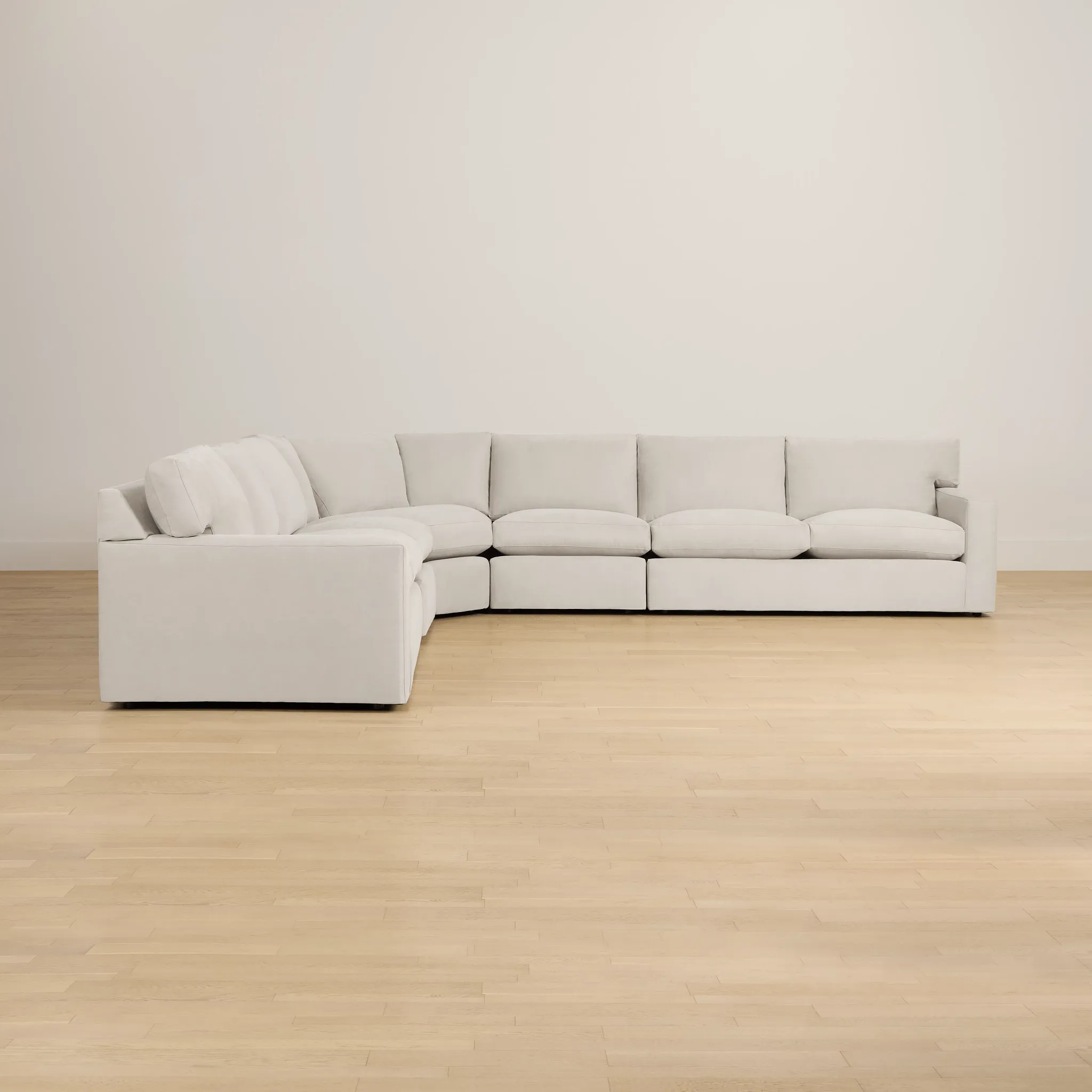 Hudson Gray Fabric Large 2-arm Wedge Sectional