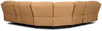Wilder Brown Leather Large Dual Power Sectional W/refrigerated Console