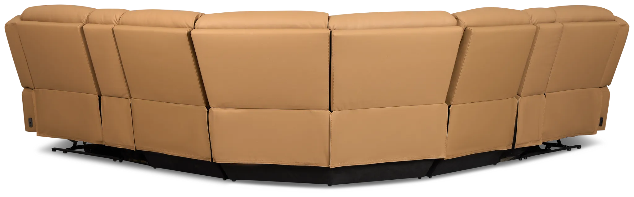 Wilder Brown Leather Large Dual Power Sectional W/refrigerated Console