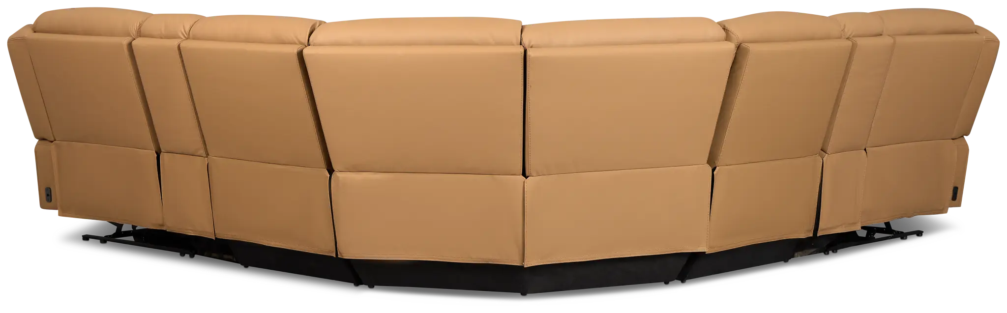 Wilder Brown Leather Large Dual Power Sectional W/refrigerated Console Wilder Brown Leather Large Dual Power Sectional W/refrigerated Console