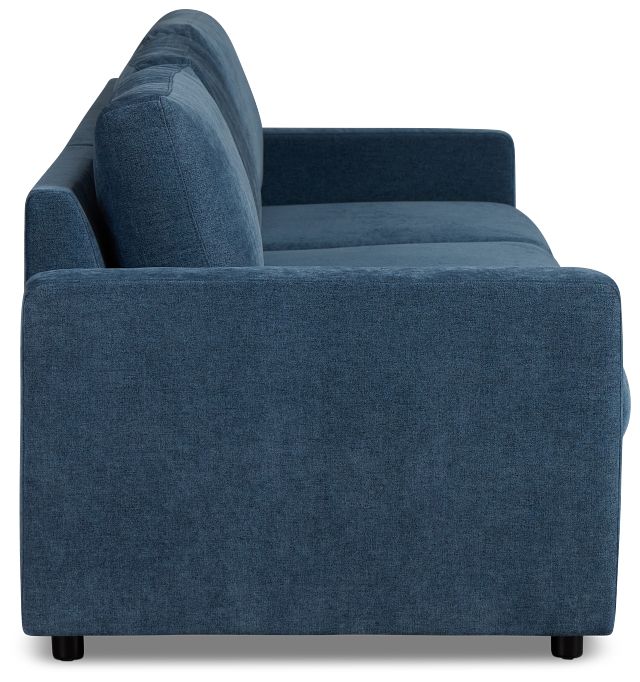 Addie Blue Fabric 3-piece Modular Storage Sofa