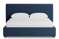 Grayton Peyton Dark Blue 44" Upholstered Platform Bed