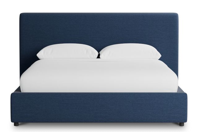 Grayton Peyton Dark Blue 44" Upholstered Platform Bed