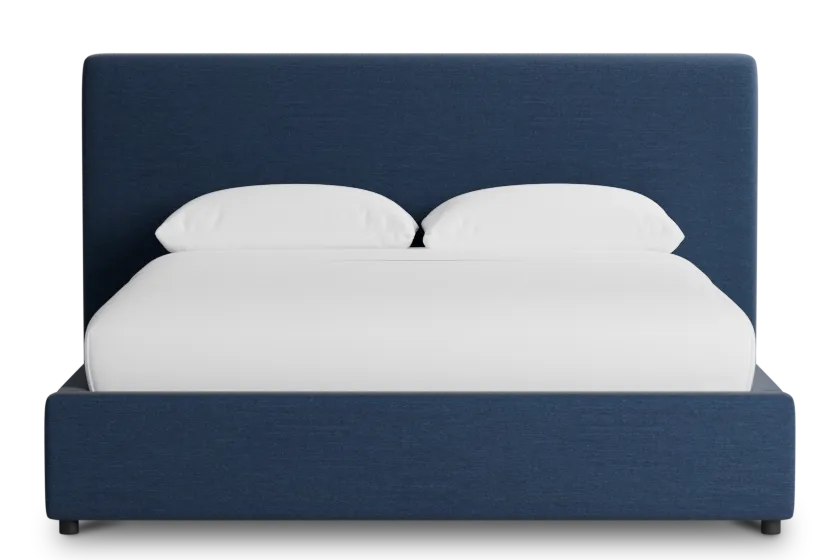 Grayton Peyton Dark Blue 44" Upholstered Platform Bed