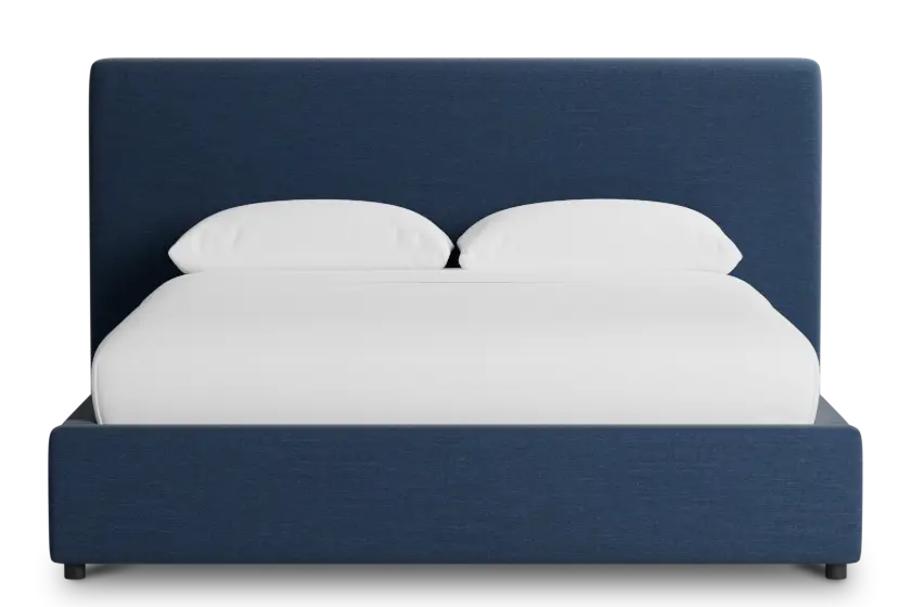 Grayton Peyton Dark Blue 44" Upholstered Platform Bed Grayton Peyton Dark Blue 44" Upholstered Platform Bed