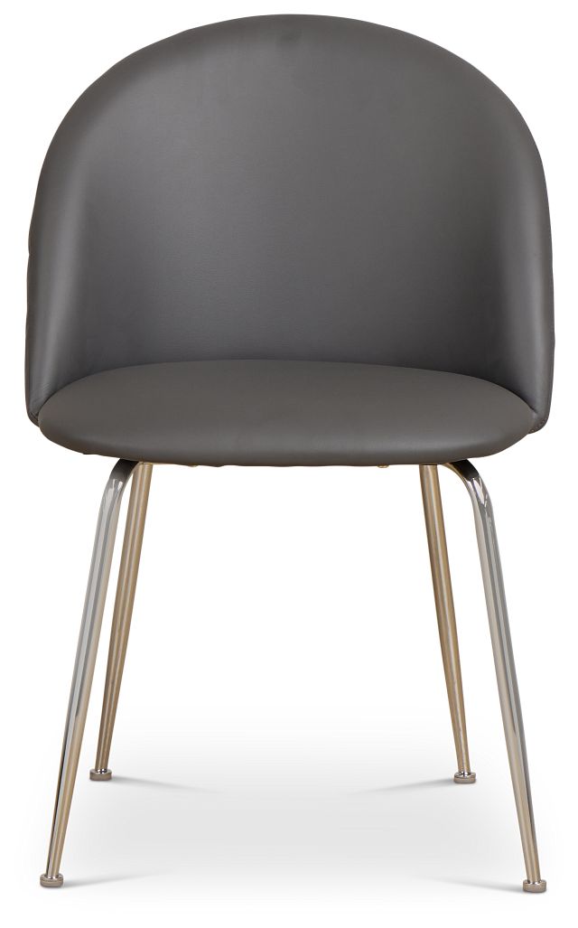 Capri Dark Gray Micro Upholstered Side Chair W/ Chrome Legs