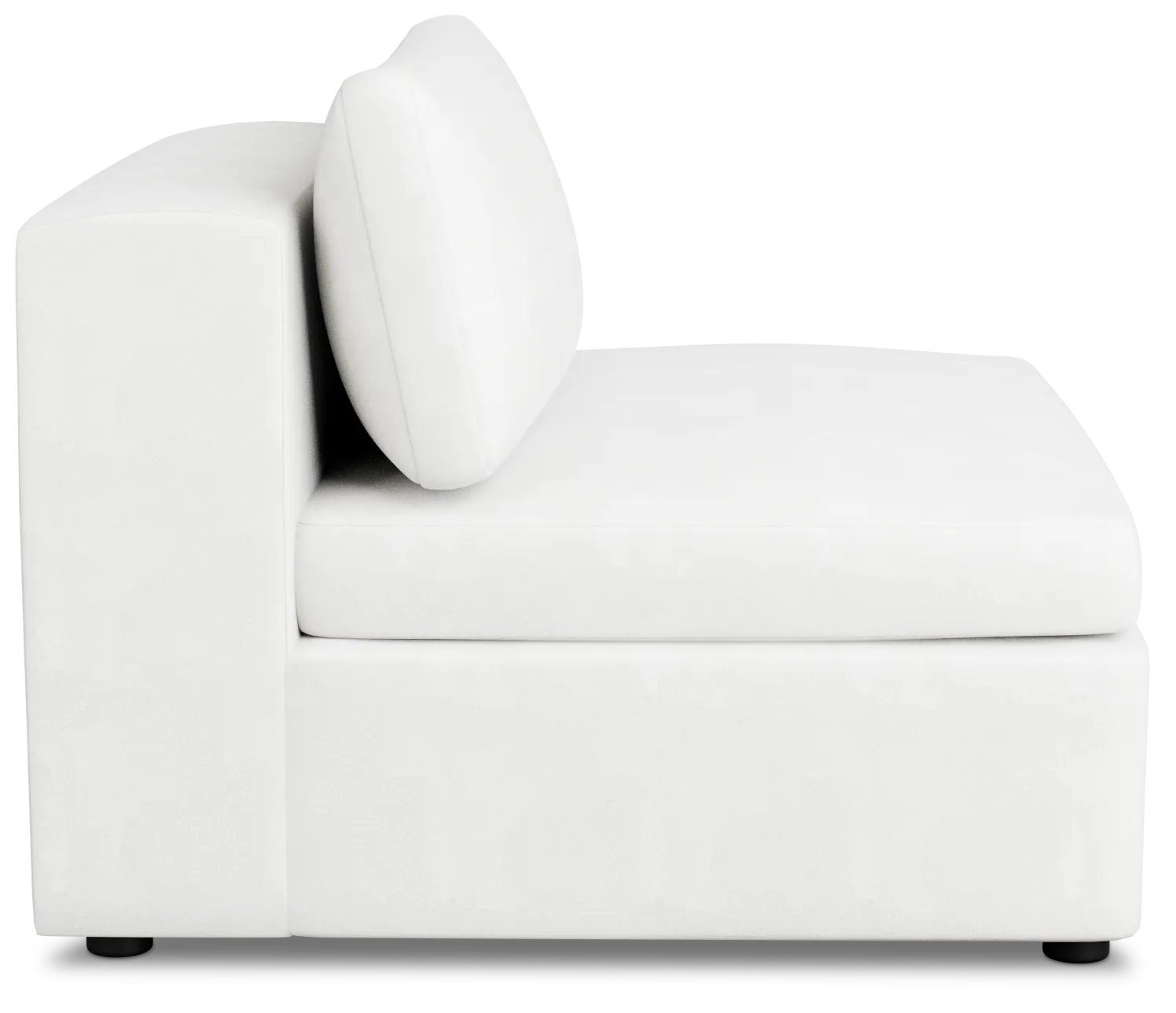 Destin Sutton White Fabric Armless Chair