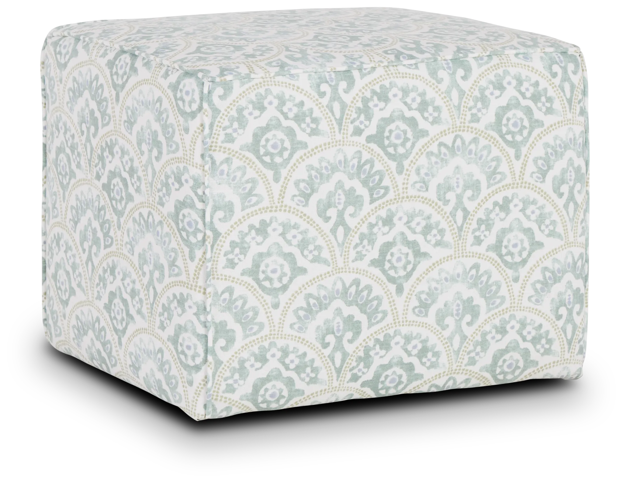 Tomini Green Fabric Accent Pouf