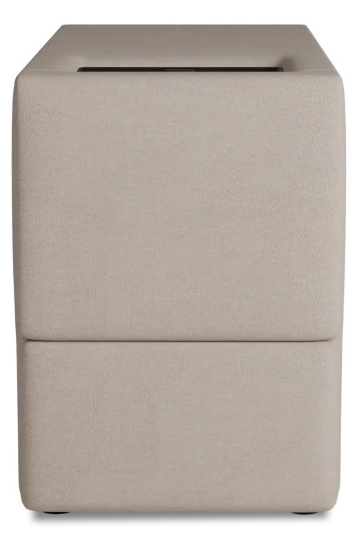 Citymod Beige Fabric Itable Media Console With Storage Drawer