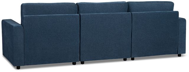 Addie Blue Fabric Left Chaise Storage Sectional