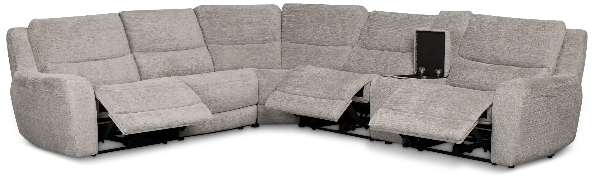 Bennett Gray Fabric Medium Triple Power 2-arm Sectional Bennett Gray Fabric Medium Triple Power 2-arm Sectional