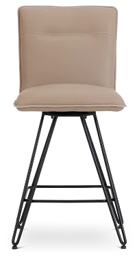 Demi Taupeswivel 24" Upholstered Barstool