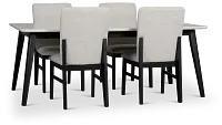 Riverdale Black Rectangular Table & 4 Upholstered Chairs