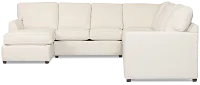 Tate Light Beige Fabric Medium Left Chaise Sectional