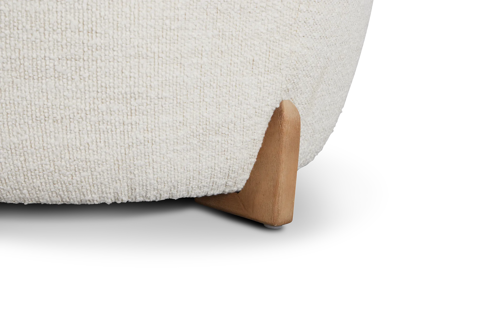 Lilah White Round Accent Ottoman