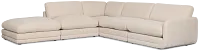 Jules Ivory Velvet 5-piece Left Facing Bumper Sectional