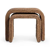 Tiki Light Tone Set Of 2 Nesting End Table
