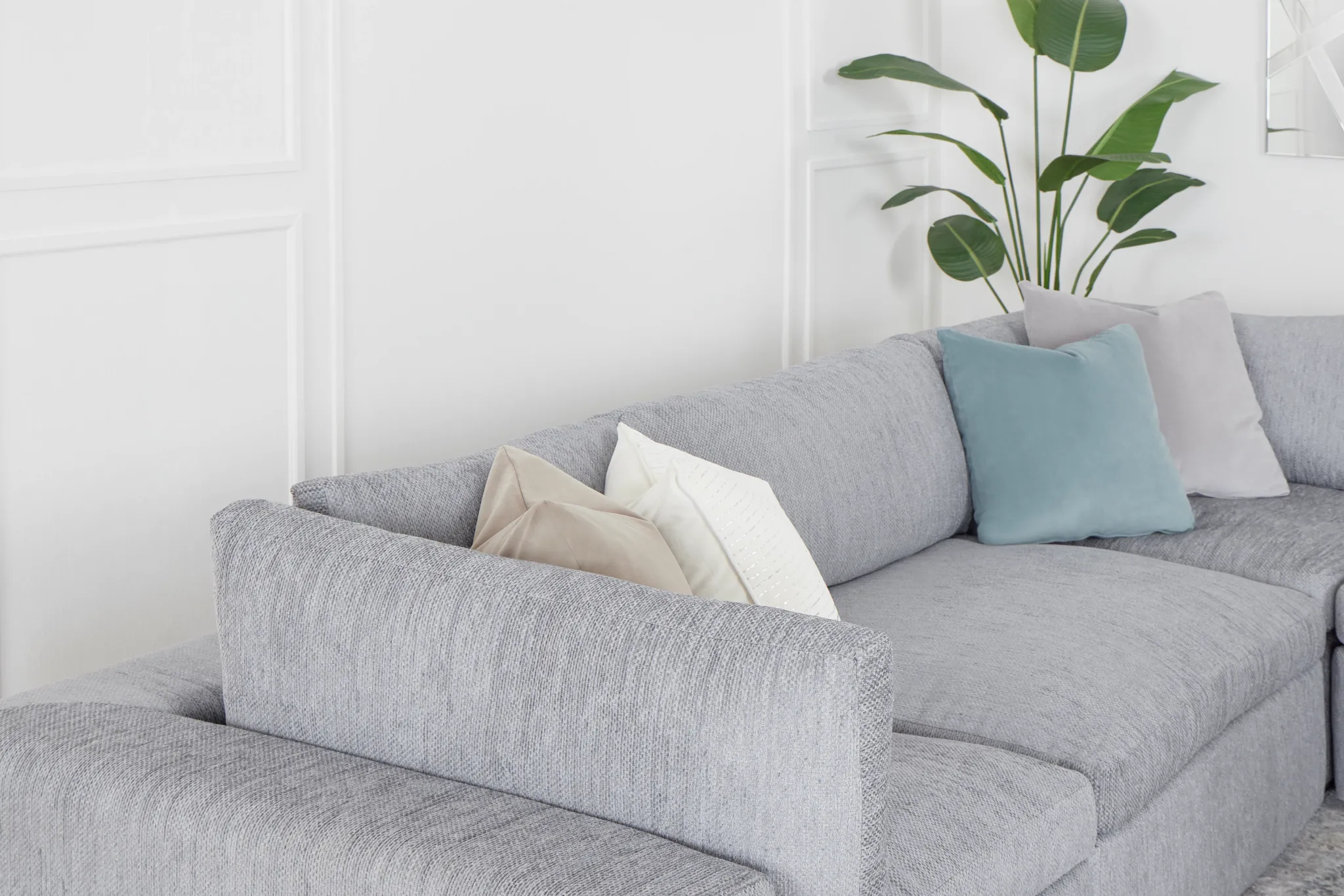 Destin Revenue Gray Fabric 5pc Bumper Sectional