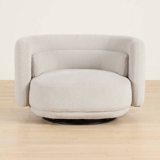 Presley Light Gray Fabric Swivel Chair