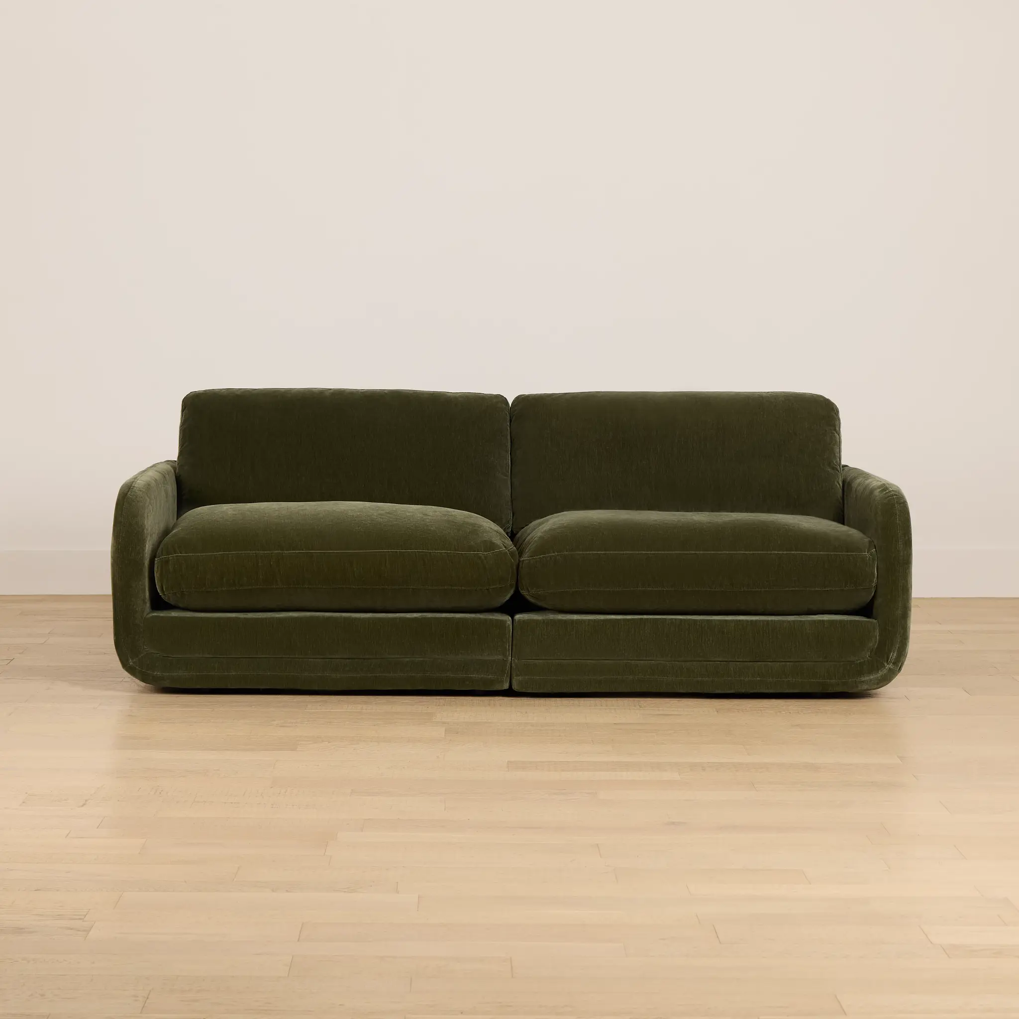 Jules Green Velvet 2 Piece Modular Sofa Jules Green Velvet 2 Piece Modular Sofa