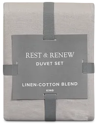 Rest & Renew Linen Blend Gray Duvet Set